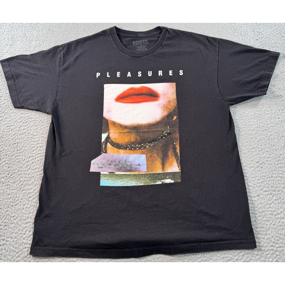 Pleasures Now Poor Connection‎ Tour 1994 Shirt Men's XL Black Music Pop Band Tee